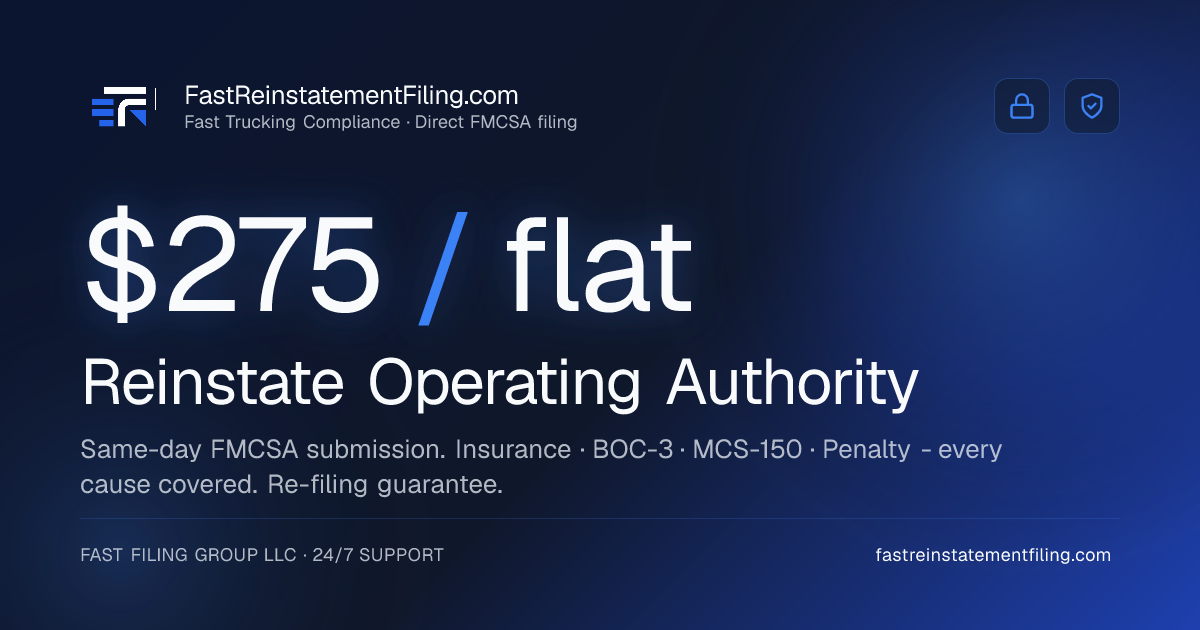 How to Reinstate DOT Authority: Step-by-Step (2026)